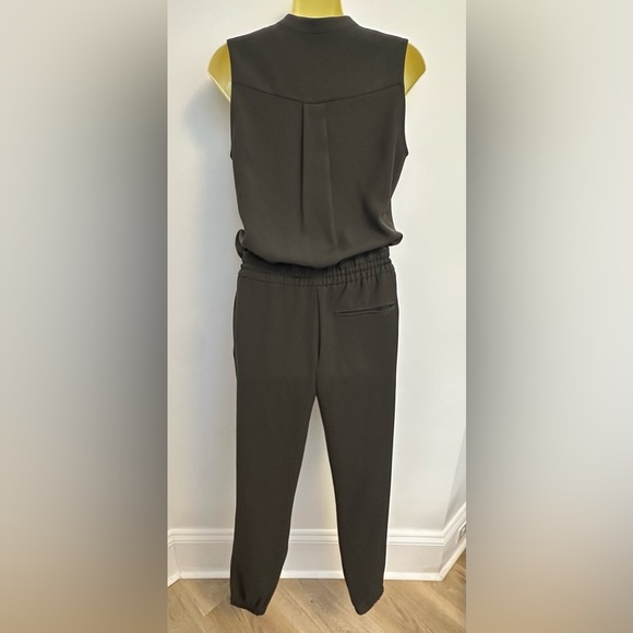 Vince Sleeveless Dark Grey Jumpsuit with Drawstring Waist - Picture 2 of 9